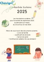 Inscription scolaire 2025 - 2026
